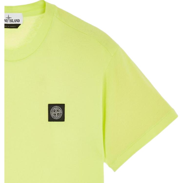 STONE ISLAND Футболка с коротким рукавом Лимон Мужские Топы Желтый 761524113-V0031