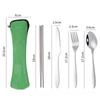 Портативная посуда из нержавеющей стали, 3/4/5 комплектов, походный нож, вилка, ложка и палочки для еды, подарочный набор, кухонные принадлежности