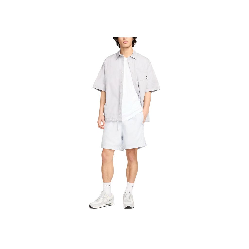 Nike Шорты мужские повседневные с вышитым логотипом на шнуровке, тканые, белые FN3308-043