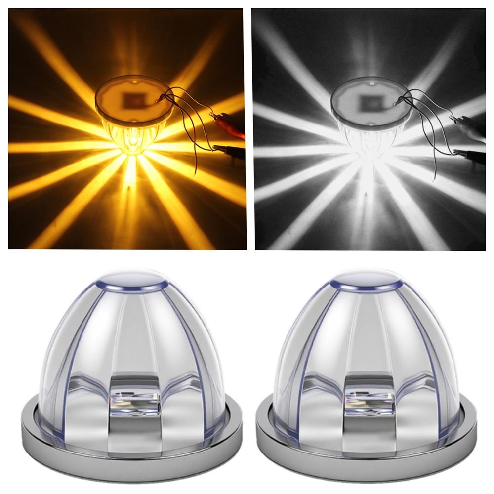 2PCS Dual Revolution Watermelon Lights Semi Truck Lights LED Star Water Melon LED Marker Under Glow Lights For Truck