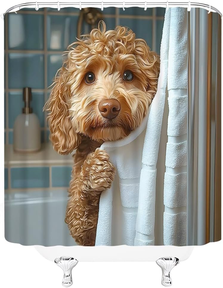 Смешная шторка для душа с собаками, милые собаки в ванной, пузыри, фермерский дом, животное, для любителя домашних животных, милый щенок, декор для ванной комнаты, полиэстеровая ткань
