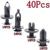 40Pcs Car Plastic Rivet Bumper Fender Retainer Fastener Mud Flaps Push Clips Pin