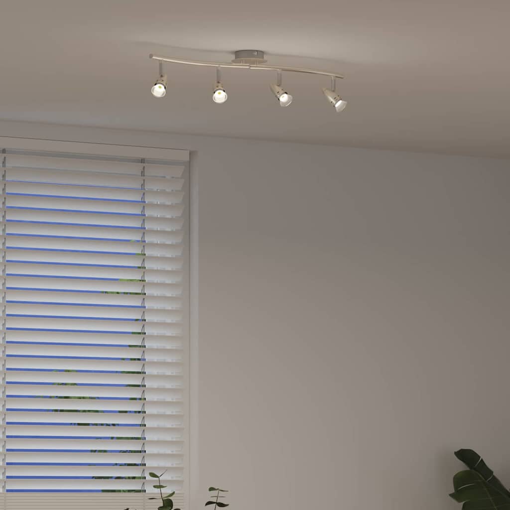 Ceiling Spotlight with Spotlights Nickel 61 x 10 x 12.5 cm Metal