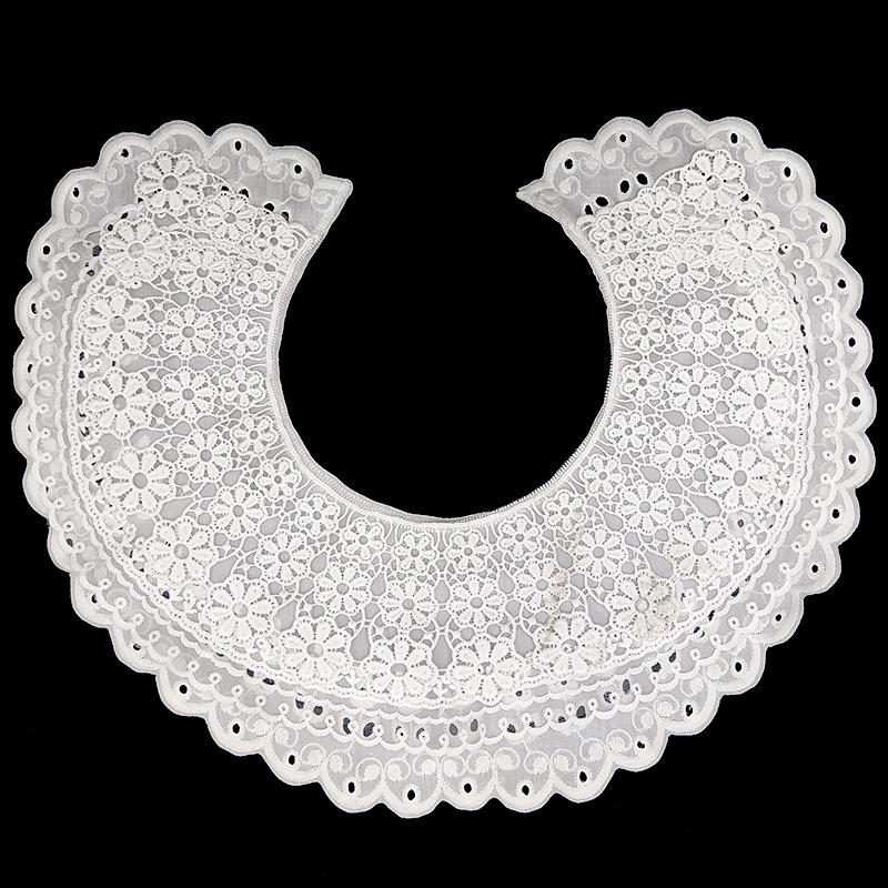 Water-Soluble Lace False Collar, Three-Layer Sewing Diy Lace Accessories, Engraved Hole Embroidery, Opposite Collar, Surrounding Collar.