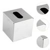 Квадратная крышка для коробки с салфетками из нержавеющей стали, держатель для бумаги в форме куба, современный декор для ванной комнаты, стильный
