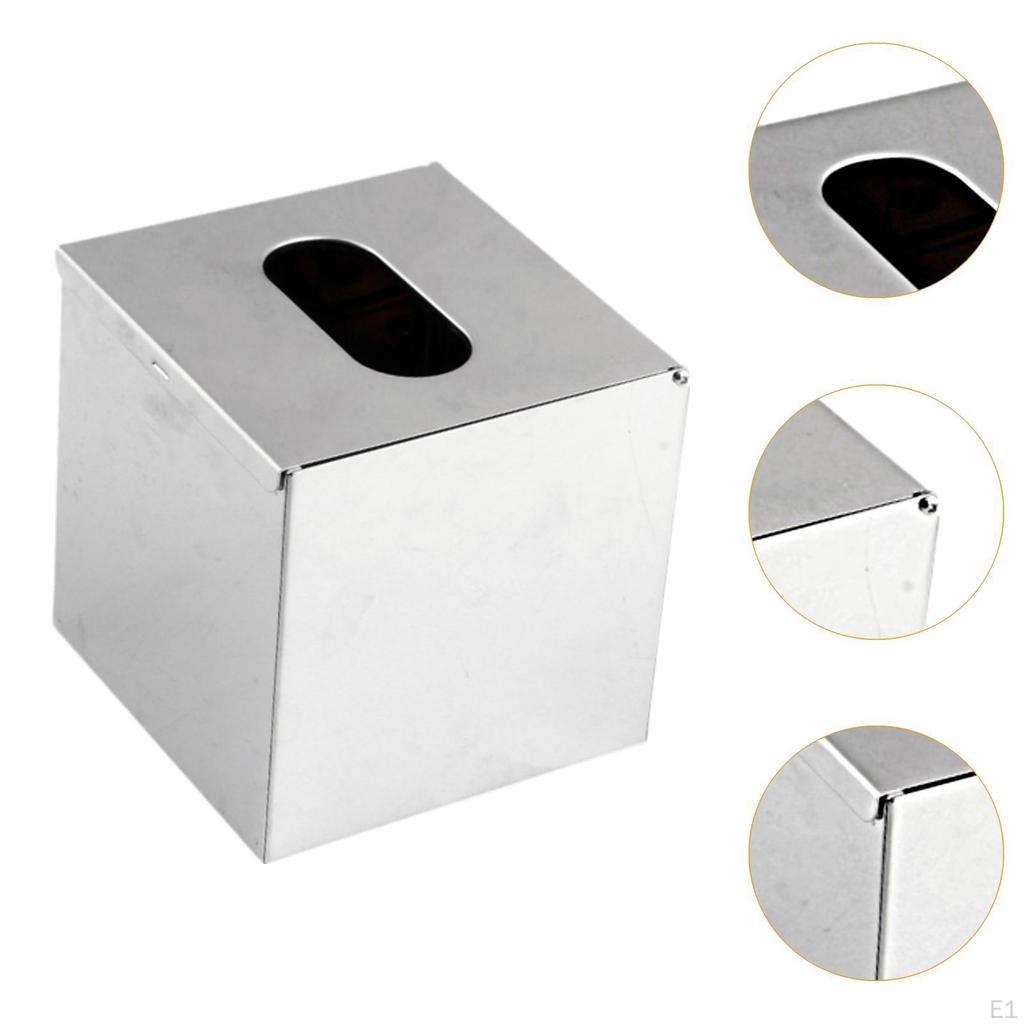 Квадратная крышка для коробки с салфетками из нержавеющей стали, держатель для бумаги в форме куба, современный декор для ванной комнаты, стильный