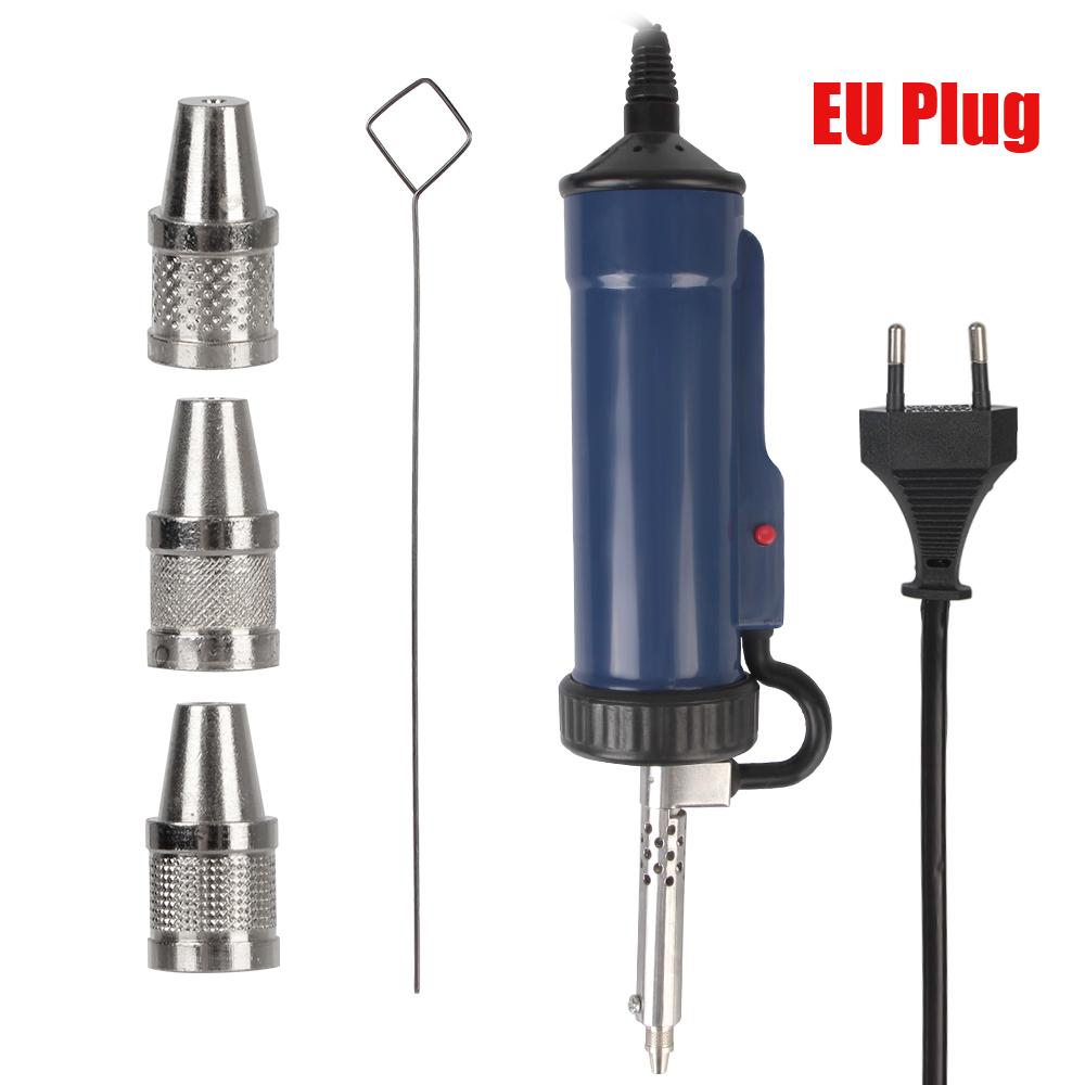 Оловоотсос Вакуумный с 3 Всасывающими Насадками Вилка EU/US Насос для Удаления Припоя Электрический Паяльник ADT03 Новая Машина для Демонтажа