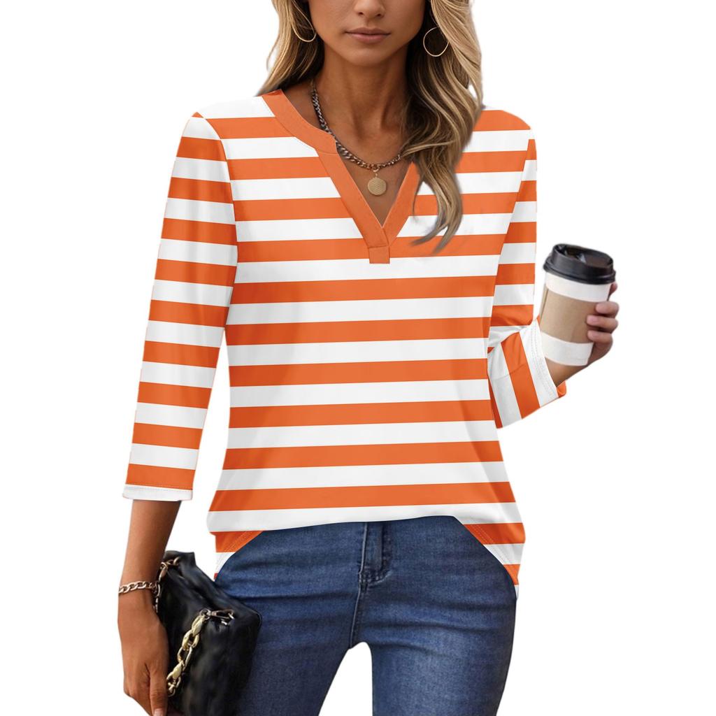 Рубашки с рукавом 3/4 для женщин, футболки, блузки, повседневные базовые топы больших размеров, пуловер, женские туники-блузки