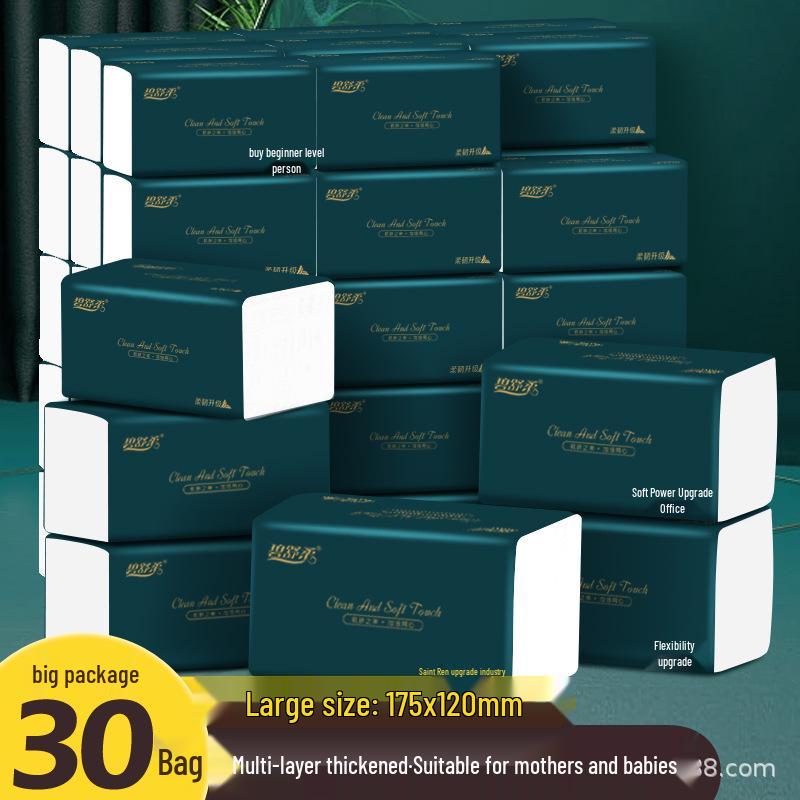 Бумажные салфетки для лица из древесной массы для дома и ресторана - Вытягивающаяся коробка-салфетница для ванной комнаты и туалета