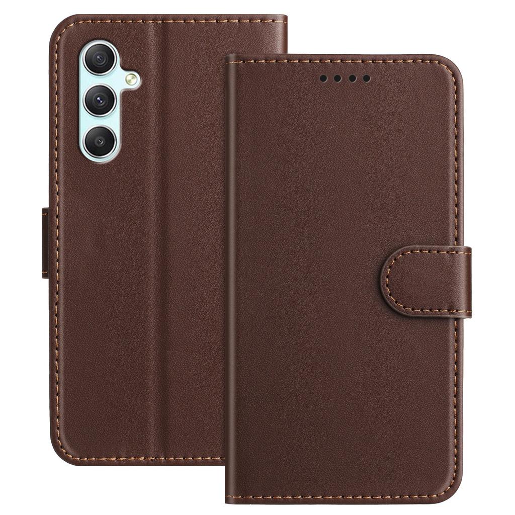 For Samsung Galaxy A34 5G Leather Case Wallet Stand Solid Color Anti Drop Phone Cover