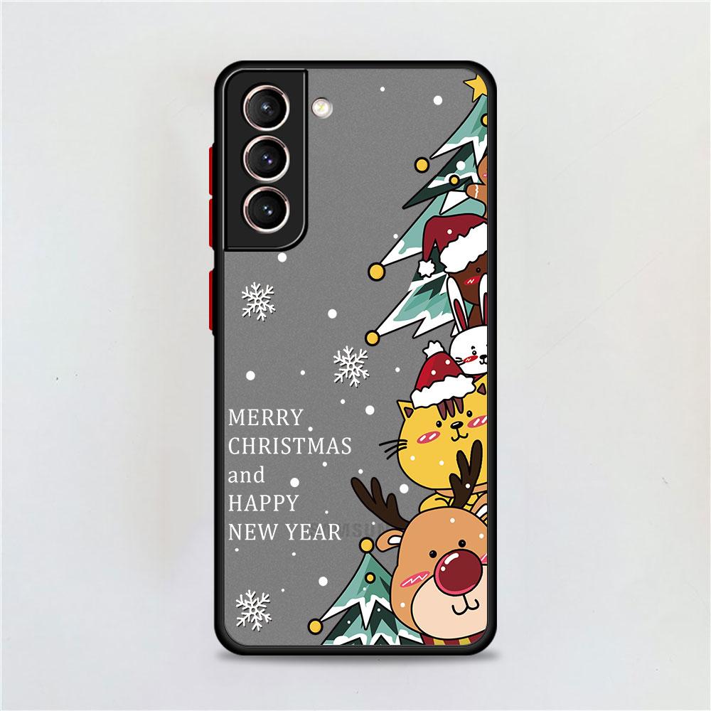 Снежный Рождественский Матовый Чехол Для Samsung Galaxy S22 S20 S21 FE S10 S9 Plus S8 Capa Note 20 Ultra 10 Lite Phone Fundas