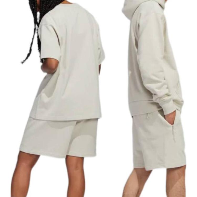 adidas Originals Trefoil X Pharrell Williams, однотонные прямые шорты с вышивкой, шорты унисекс, бежевые, HS4825
