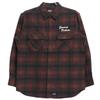 GENUINE DICKIES Men's Check Shirt, Plus Size, Logo Embroidery, Long Sleeve, Work Shirt, Size 5L, Red (01)