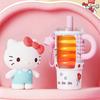 X&W Sanrio 580ml Kitty Thermal Mug Stainless Steel Straw Insulated Cup Ice Tumbler Portable Sport Water Bottle Office Coffee Cup