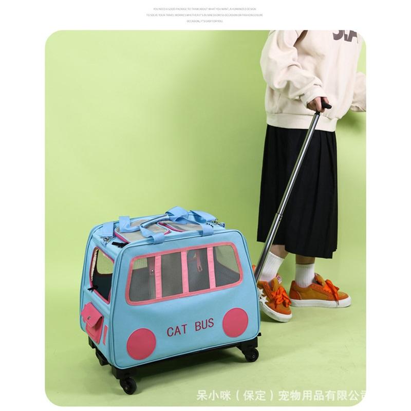 Portable Large-capacity Portable Trolley Case With Two Cat Bags