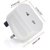 2 Pin to 3 Pin Electric Shaver Adaptor Socket Plug EU to UK Converter - White