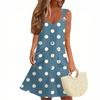 Women's Summer Dress With Pocket Sleeveless Polka Dot Print Sundress