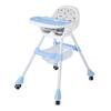 Складной детский стульчик с двойным подносом, бесшумные колеса, регулируемая высота для кормления, экономящая место