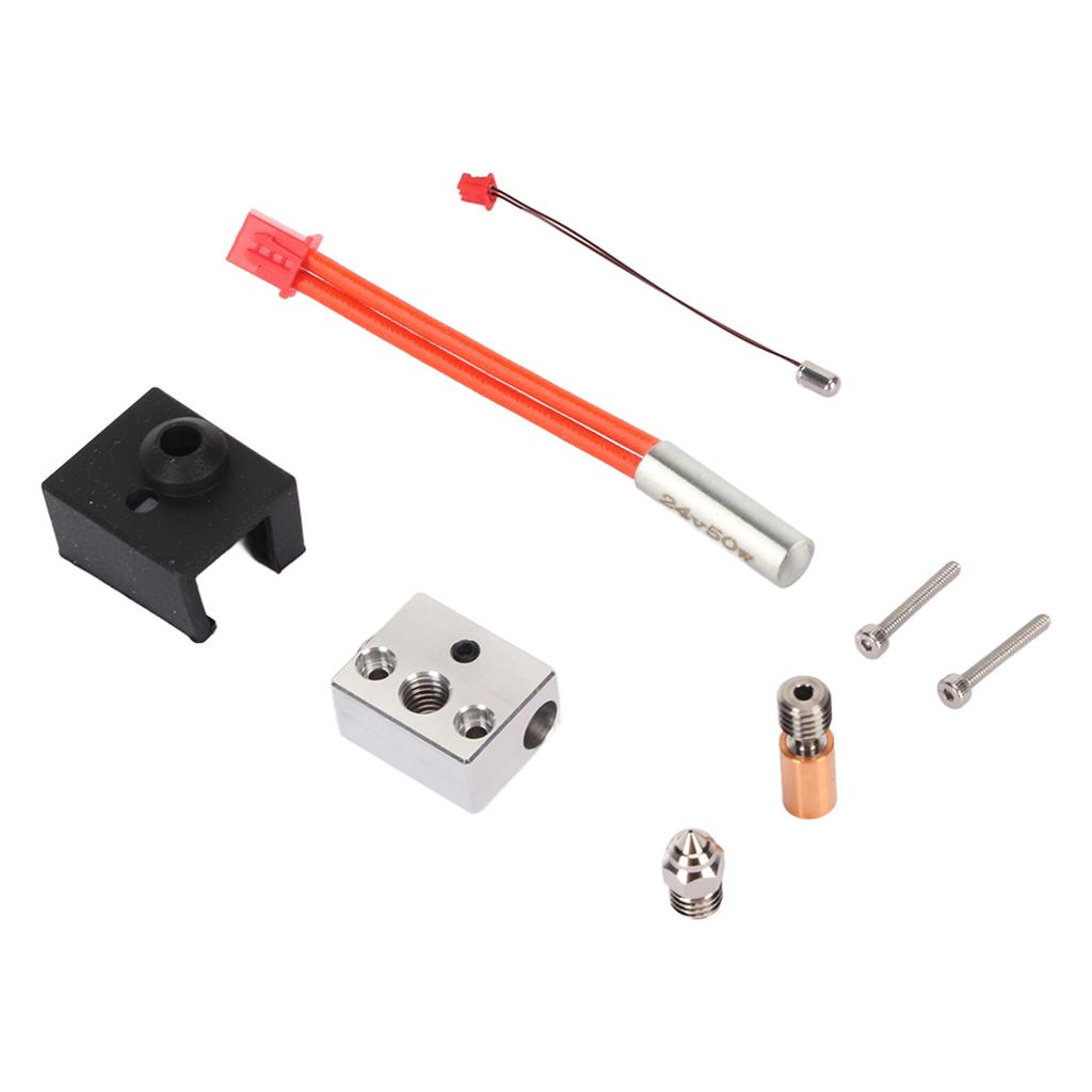 Hot End Extruder Nozzle Kit Heat Resistant Nickel Copper Plated Stable 3D Printer Extruder Hotend