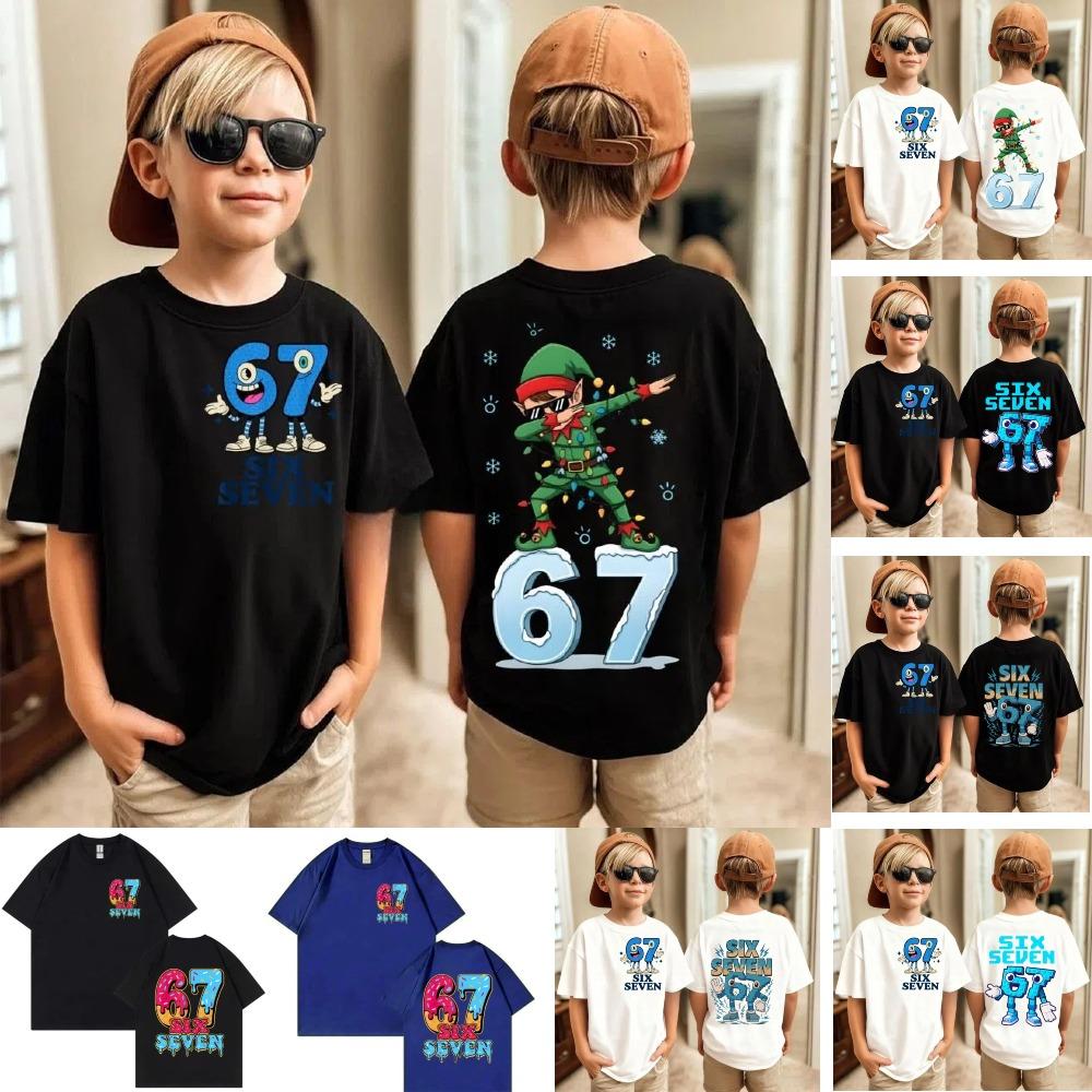Летние футболки для детей 6-7 лет, топы, унисекс, детские, с мемами, с круглым вырезом, с коротким рукавом, футболка, забавная футболка с принтом 6-7 лет для мальчиков и девочек, топы