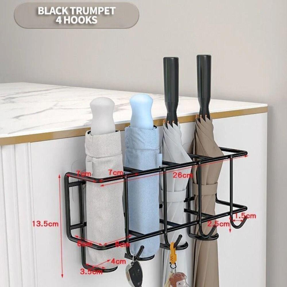4/6 Grids Umbrella Storage Rack Metal Umbrella Holder Practical Bag Key Storage Holder Bathroom