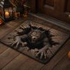 Реалистичный жуткий коврик для пола 3D Хэллоуинский ковер, Оптическая иллюзия пугающего существа 16" x Декоративный прикроватный коврик 24" Нескользящий коврик для двери в гостиную, для помещений