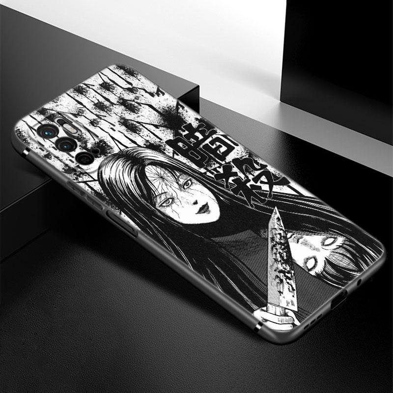 Junji Ito Terror Horror Anime Case For Xiaomi Redmi Note 7 8 9 10 Lite 11 11E 11T 12 Pro 11S 4G 10T 5G 8T 9S 10S TPU Black Cover