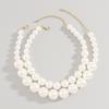 Tooxika Exaggerated Pearl Necklace Temperament Choker Double Layered Beaded Cool Style Necklace
