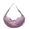 Commuter Crossbody Bag Pleated Pendant with Crescent Vagrant Bag Shoulder Bag Women's Nylon Fabric Dumpling Bag Large Capacity Crescent Bag