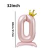 32-дюймовый стоячий цифровой шар из алюминиевой пленки в виде короны синий розовый стоячий цифровой шар украшение для оформления вечеринки в честь дня рождения