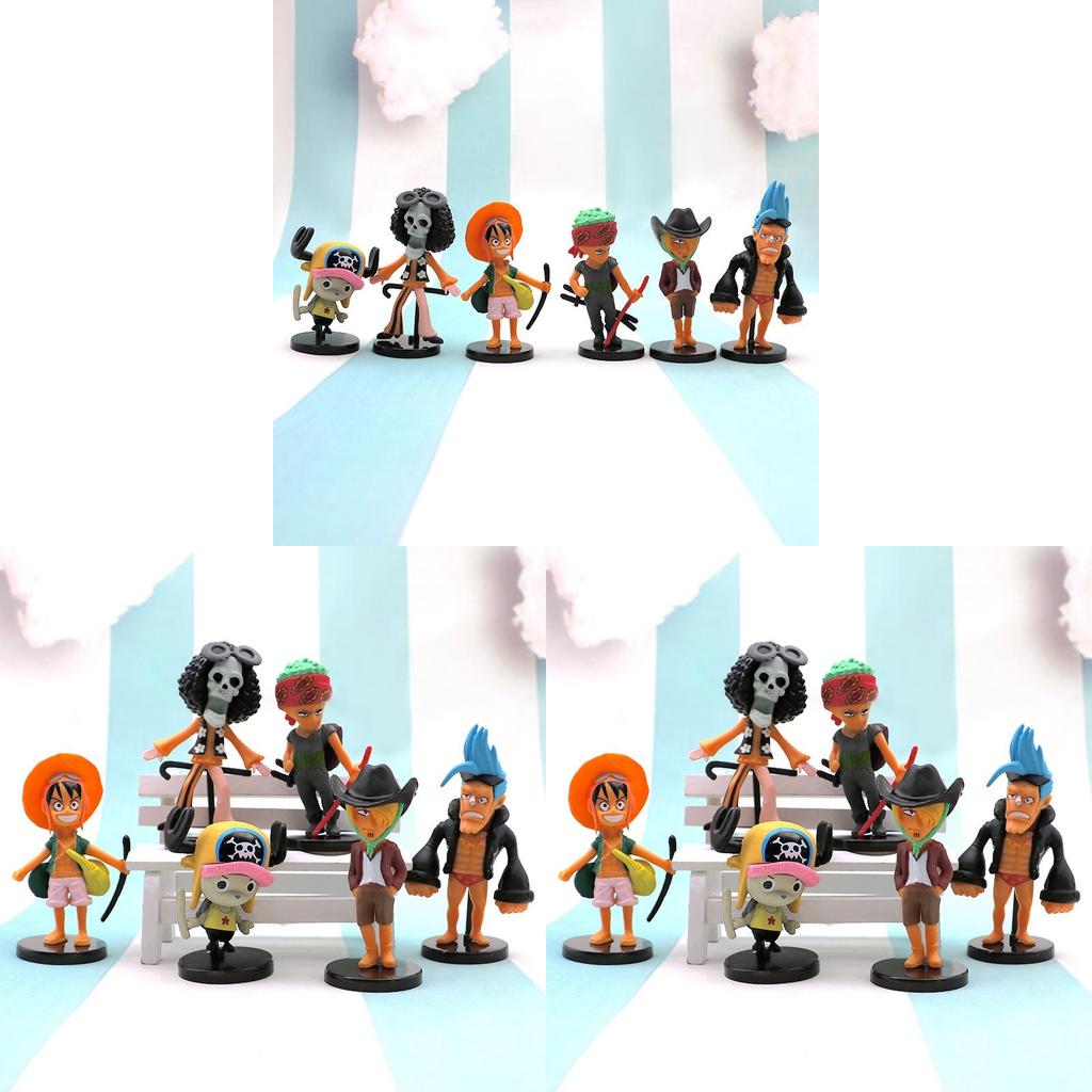 Набор Пиратских Фигурок One Piece ПВХ Коллекционные Модели с Подставкой для Фанатов Аниме
