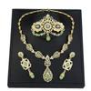 Elegent Bride Jewelry Sets Women Drop Earring Brooch Pins Choker Necklace Set Wedding Bijoux