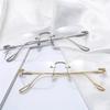 2PCS Vintage Style Rimless Reading Glasses - Rectangular Frame Blue Light Blocking Anti-Fatigue Unisex Lightweight PC