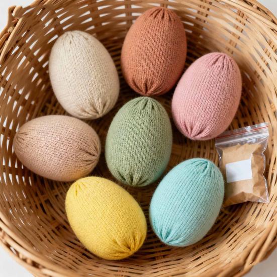 Декоративные пасхальные яйца Ручной работы Пастельные вязаные пасхальные яйца 2,36 дюйма Многоразовые весенние украшения для DIY корзин Украшения Настольное украшение