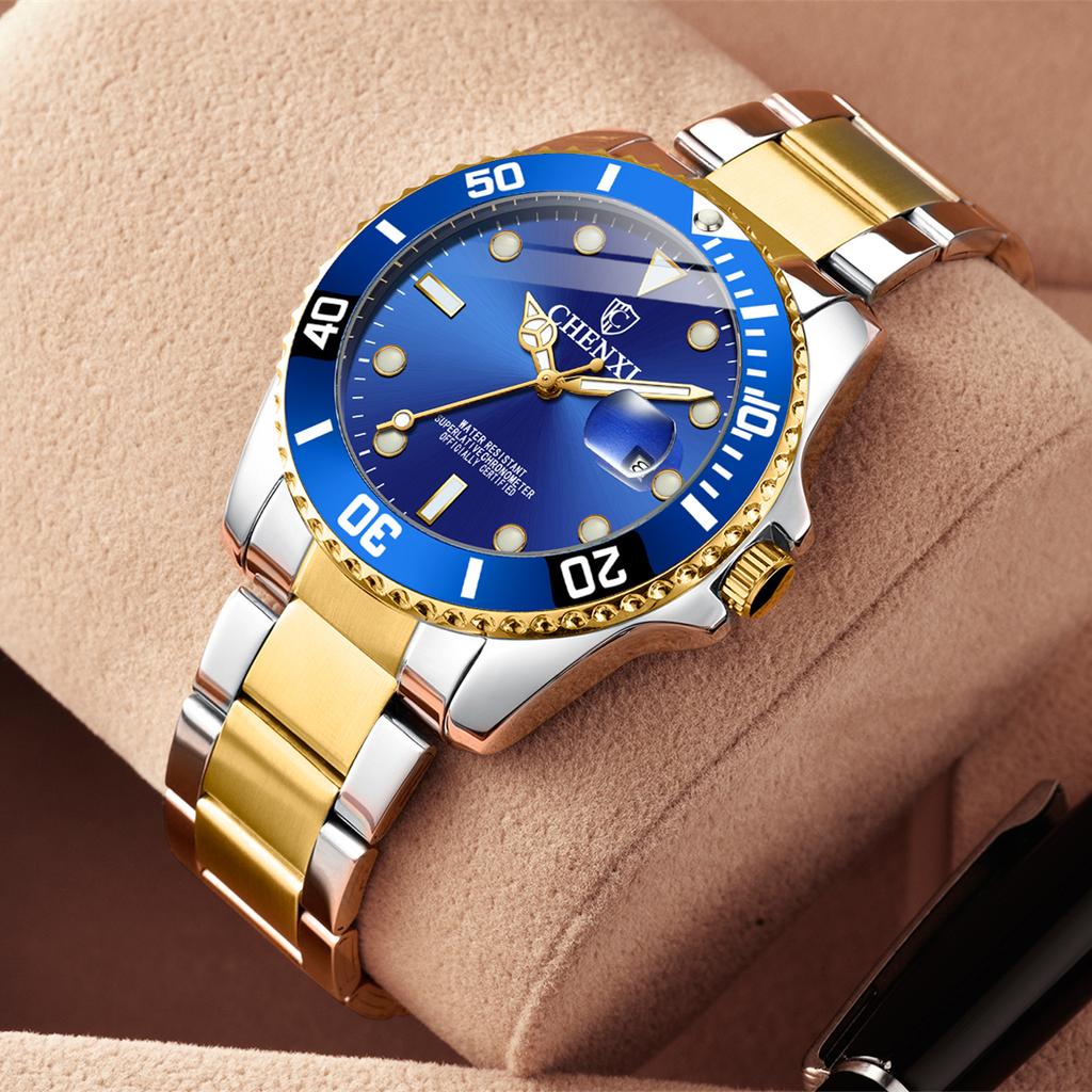 New TOP Brand Luxury Men's Watch With Box Self Winding Mens Watch Classic Green Water Automatic Men's Quartz Watches