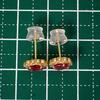 [New] K18 Ruby Diamond Earrings [i7-1]