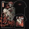 Demon Slayer Akaza Upper Moon Vintage Washed T-Shirt Anime Manga Graphic Tee Gif