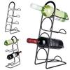 Freestanding Black Metal Wine Rack for 4 Bottles Vilde 21x12x43cm