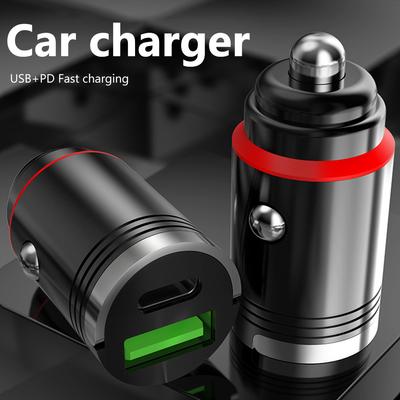 Мини-30 Вт/66 Вт автомобильное быстрое зарядное устройство Qc3.0 Pd Usb Type-c автоматическое быстрое зарядное устройство 2 порта термостойкость для семейного офиса в путешествиях