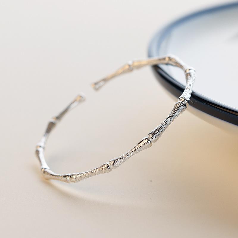 S999 Pure Silver Bamboo Bracelet Women's Light Luxury Exquisite Silver Jewelry Ashore Bracelet
