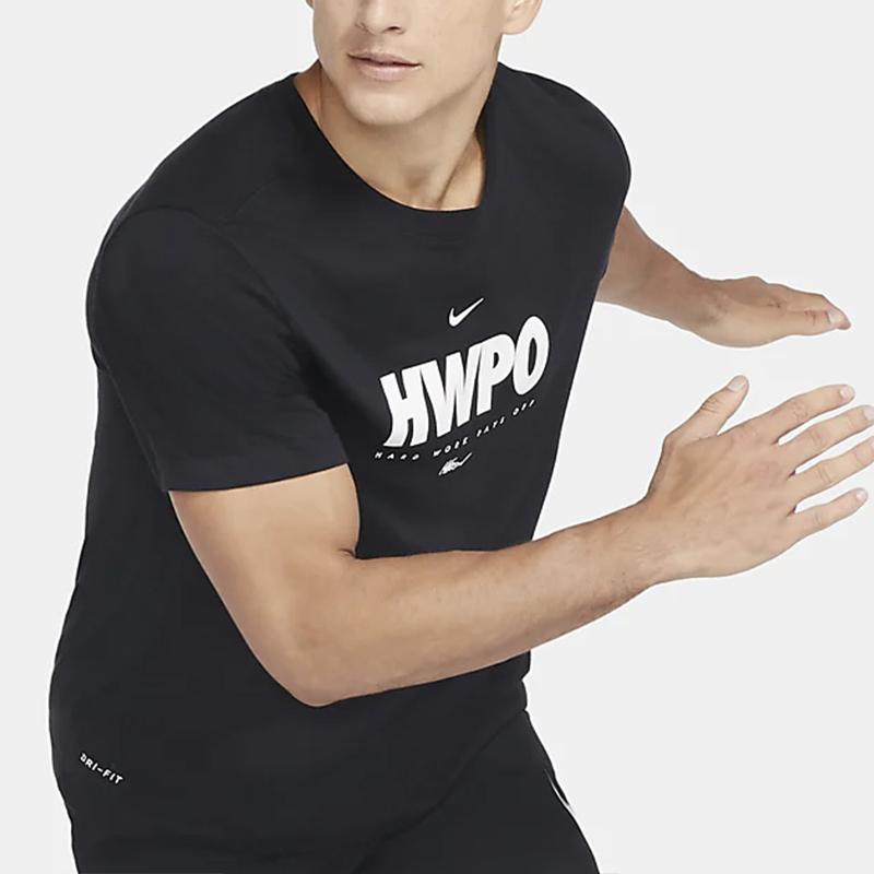 Nike Дышащая удобная футболка с коротким рукавом Dri-FIT HWPO для мужчин, топ, черный DA1594-010