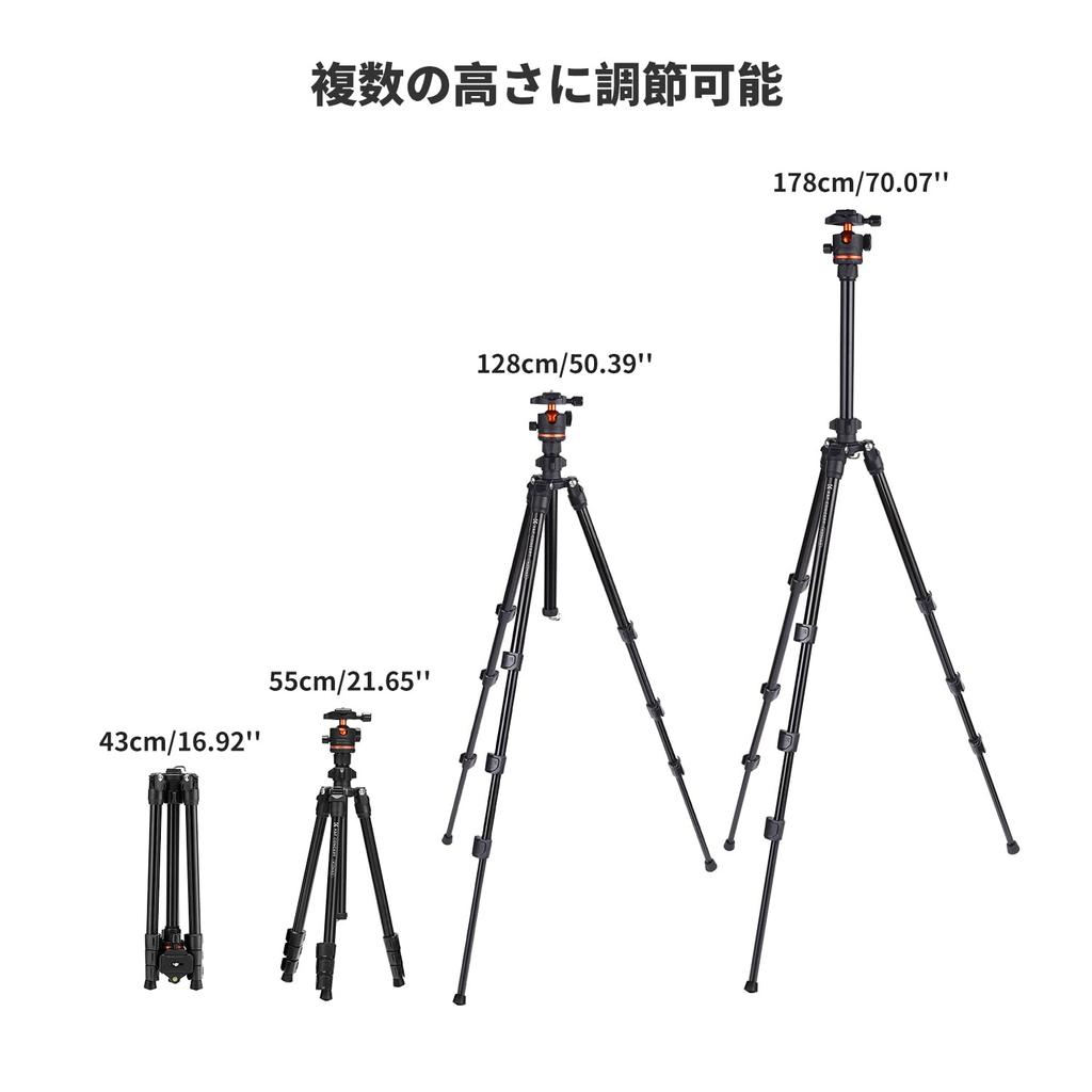 Компактный штатив для камеры, концепт-штатив для зеркальной фотокамеры, компактный, сверхлегкий, максимальная высота 178 см, шаровая головка на 360 градусов, легкий, дорожный штатив с винтом и быстросъемным макросъемником