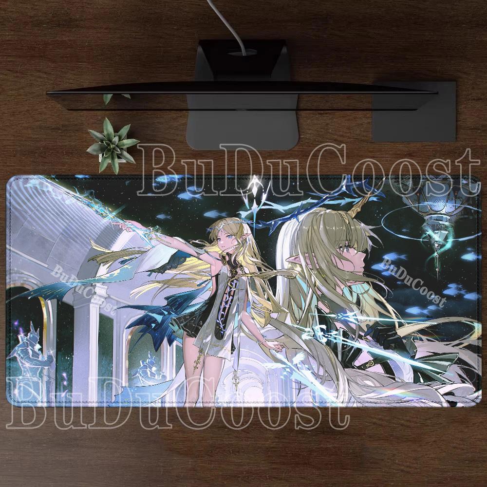 Коврик для мыши Cartethyia Wuthering Waves HD Печать Офисный Игровой Нескользящая основа Коврик для мыши Аниме девушка Клавиатура оверлок XXL Настольный коврик