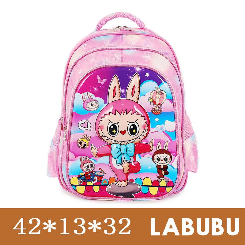 Школьный рюкзак Labubu Мультяшный школьный рюкзак Милый 16-дюймовый Большой вместимости 3D Жесткий каркас Школьный рюкзак