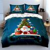 Santa Claus and Christmas Tree Bedding Duvet Cover Set Duvet Cover Pillowcases  (1*Duvet Cover 2*Pillowcases, without duvet insert)