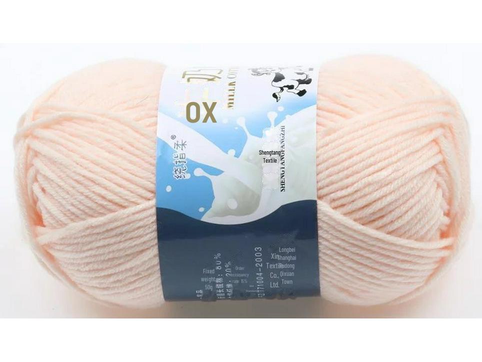 Комплект из 5 нитей детской шерстяной шапки и шарфа из молочной хлопковой пряжи средней толщины, ручная работа