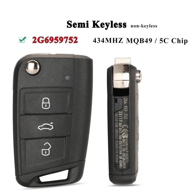 KEYECU 434 МГц 5C/MQB49 Keyless Go Автомобильный Пульт Дистанционного Управления Для Volkswagen VW T Cross POLO 2019+ SKODA GOLF SEAT 2G6959752 OEM 2G6959752D