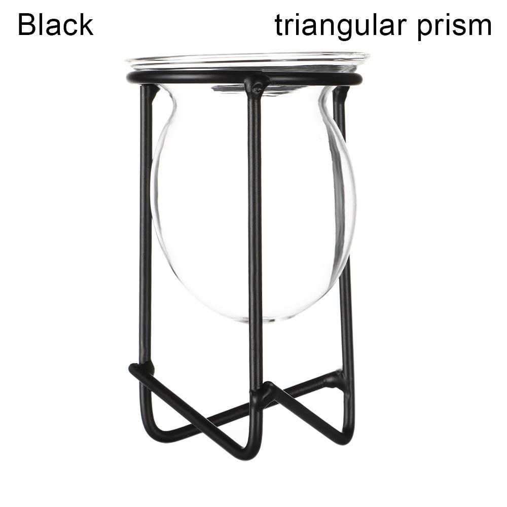 Ornament Plants Frame Hydroponic Vase Terrarium Metal Holder Glass Planter Iron Geometric Pattern