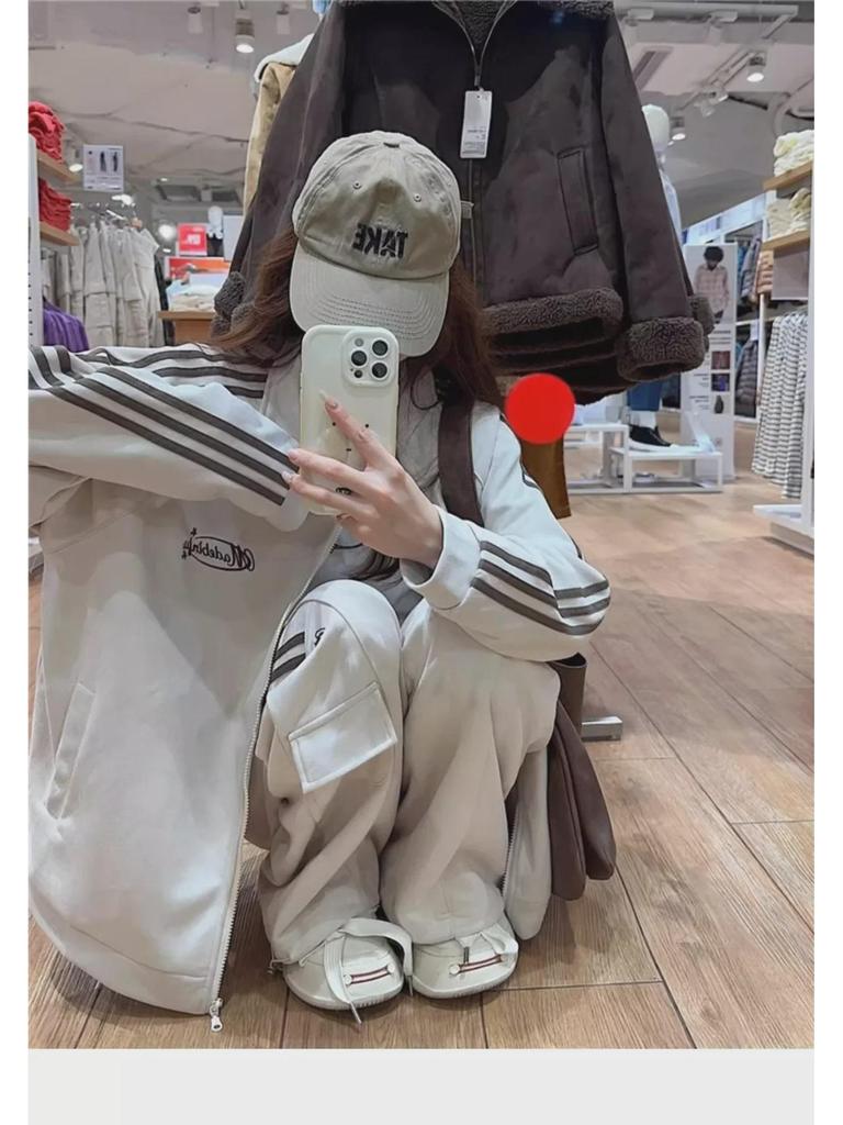 Модный осенний свитер больших размеров и повседневный спортивный комплект из двух предметов для женщин (Подходит для веса 200-300 фунтов)