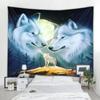 Фэнтезийный волк, фоновое украшение, гобелен, гобелен с белым волком, богемный декор стен, гобелен, спальня, гостиная, домашний декор